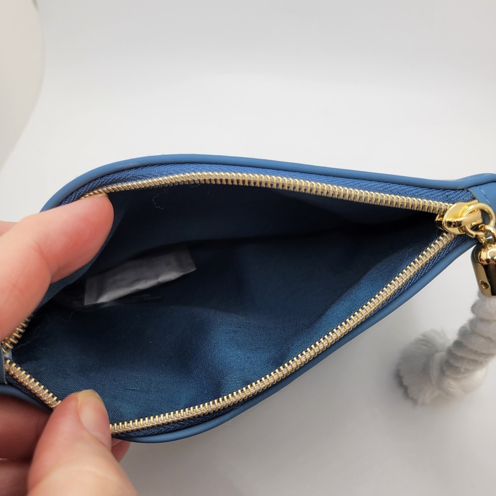 Dolce & Gabbana Light Blue Cosmetic Pouch Blue Zipper Makeup Bag Rope Pull - Picture 5 of 9